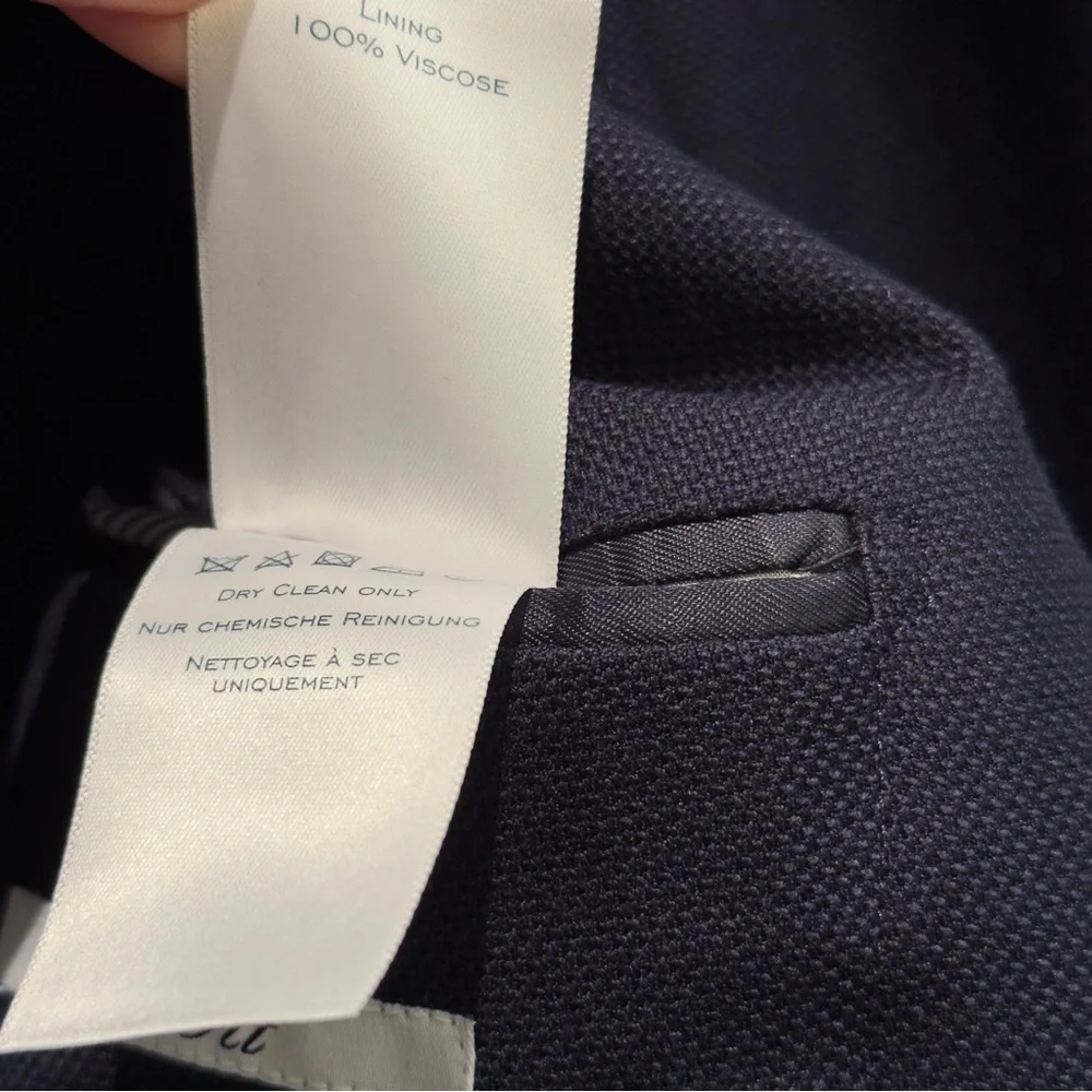 Charles Tyrwhitt Navy Blue 100% Wool Blazer Size 44R Men’s